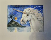 horseexplore webbutik enhörning akvarell av Anette Kynman 2016